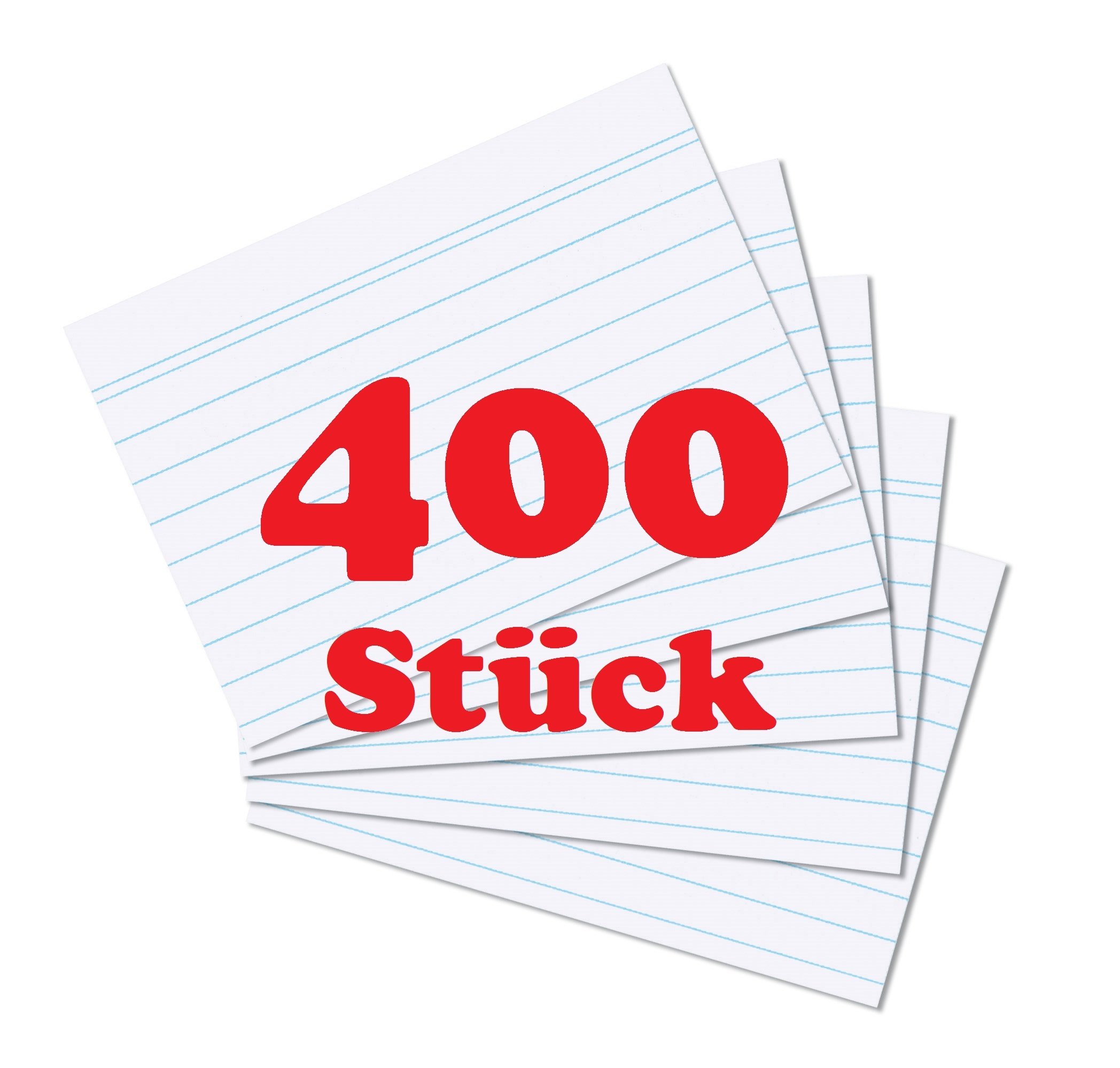 Herlitz 1150507 Index Cards A5, Pack of 100, White (White, Quantity: 4 Packs)