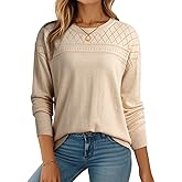 Dokotoo Women's Casual 2026 Wool Hollow Out Fall Winter Sweaters Trendy Lightweight Crochet Pullover Tops