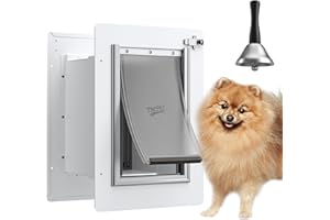 TBC PET Pet Door for Wall with Secure Aluminum Lock, Steel Frame and Telescoping Tunnel, Double Silicone Flaps Dog Doggy Door and Cat Door Suitable for All Pets, Strong & Durable (Pets Up to 12 Lb) -Small