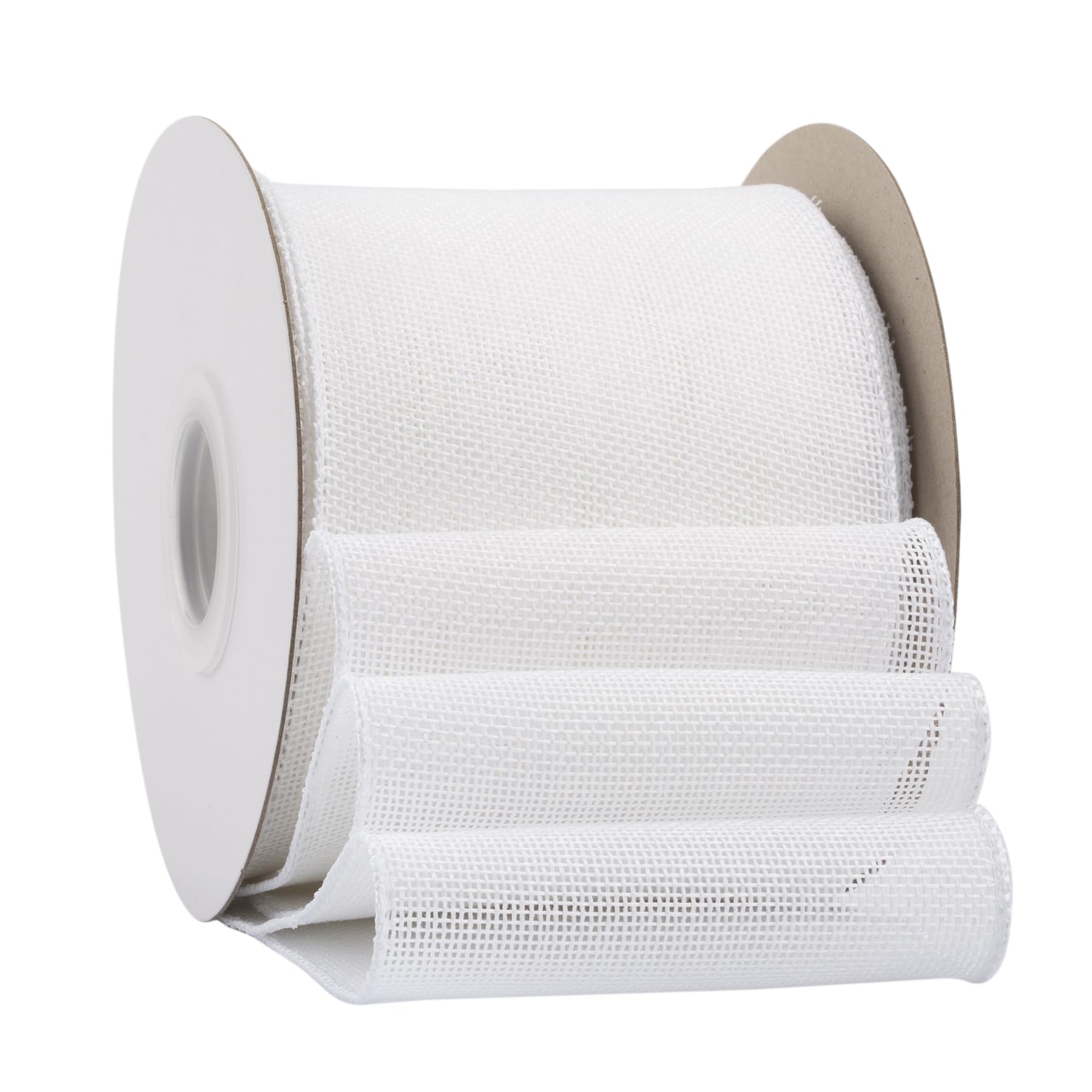 Ribbonitlux White Burlap Wired Ribbon, 100mm x 18 Meters, Wired Edge Burlap Ribbon for Gift Wrapping, Big Bow, Wreath, and Christmas Tree Decoration