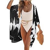 Kimonos for Women Casual Swimsuit Coverup Lightweight Boho Kimono Cardigans for Summer