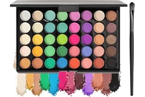 40 Colors Eyeshadow Palette, Highly Pigmented Makeup Palettes with Brush, Sweatproof Matte Shimmer Eye Shadows Palette, Profe