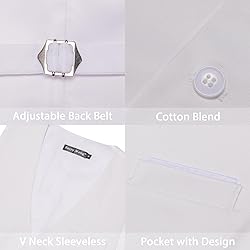 Barry.Wang Mens White Suit Vest Formal/Leisure