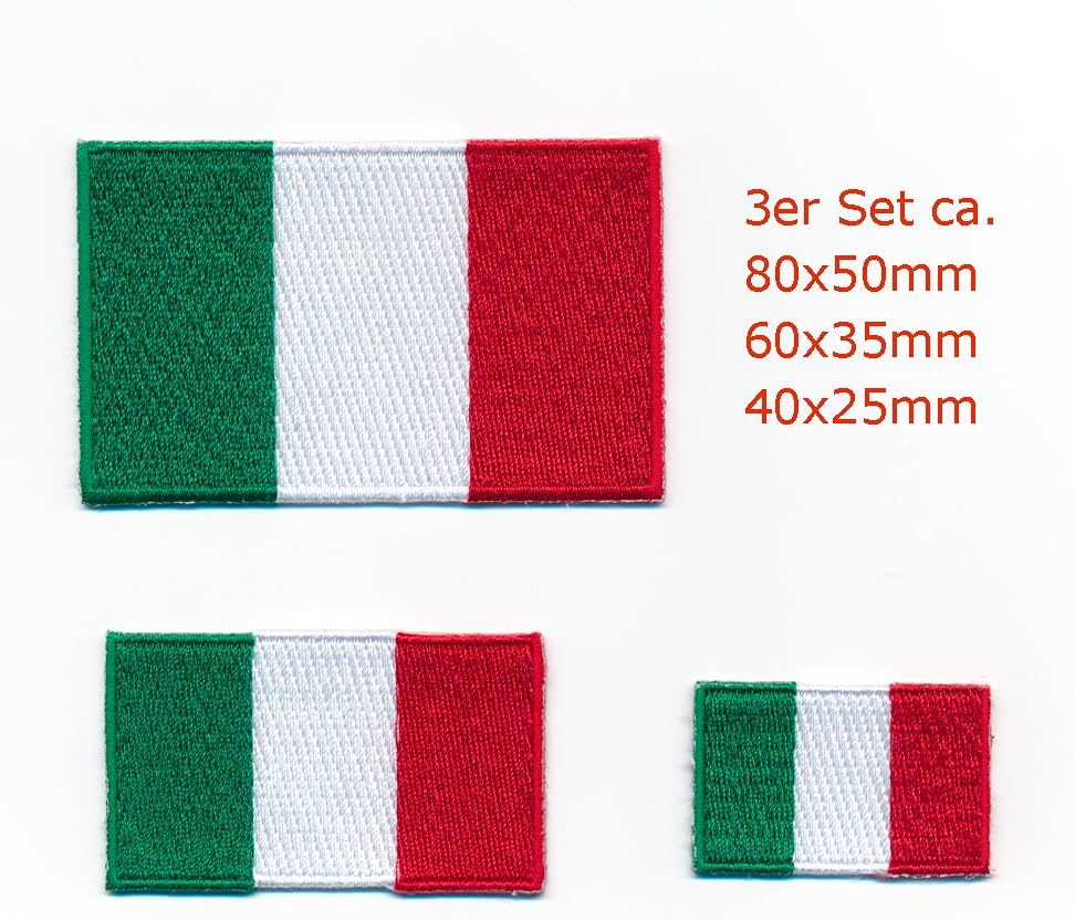 Set of 3 Italy flag, Rome, Venice, Milan sew-on / iron-on patches 0926