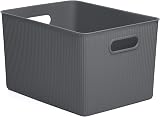 TATAY 22 L Plastic Storage Basket Baobab Grey with Integrated Handles