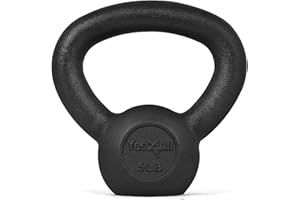 Yes4All Cast Iron Kettlebell, Strength Training Kettlebells 5-80 Lb (5,10,15,20,25,30,35,40,45,50,60,70,80 Lb) for Full Body Workout, Push up, Strength Training - Single & Kettlebell Set of 2 for Men