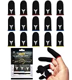 15 Pack 3 Colors E-Sports Light Model Gaming Finger Sleeves, 0.15mm Superconducting Nanofibers, Smooth Feel, Anti-Sweat, Extremely Thin, Fit All Touchscreen Devices