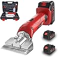 Vkdemer Cordless Horse Clippers,500W Heavy Duty Horse Grooming Clippers with 2 PCS Rechargeable 3000mAH Lithium Battery,6 Speed Professional Horse Grooming Kit for Horse,Large Dogs, Thick Coat Animals