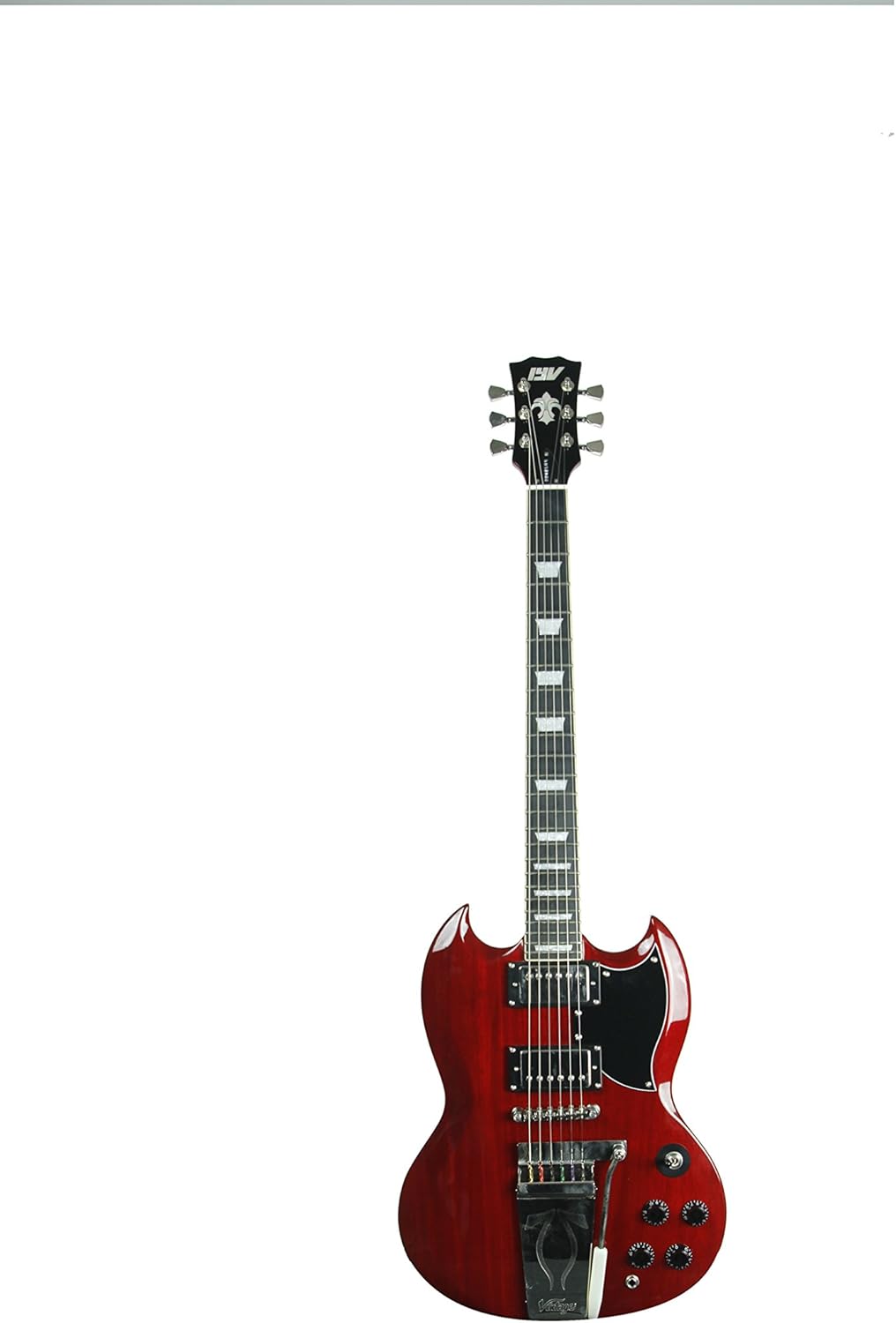 ivy ISGV200 Vibrato SG SolidBody Electric Guitar, Cherry Red Amazon