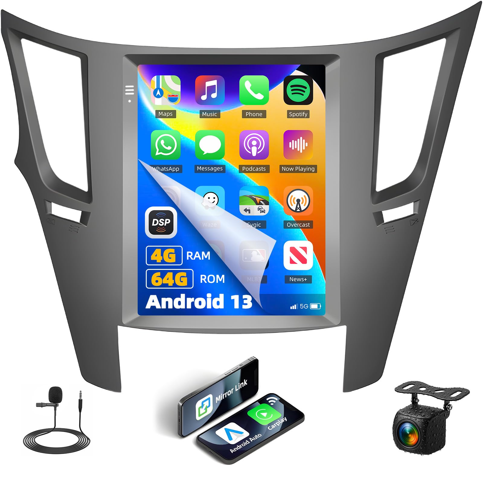 Photo 1 of [4G/64G] Android 13 Car Stereo for Subaru Outback Legacy 2010-2014 Radio, 9.7" Touchscreen Wireless Apple Carplay Android Auto GPS Navigation Bluetooth WiFi, FM/RDS DSP SWC USB Backup Camera Mic