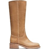 femflame Brown Knee High Boots for Women Wide Calf Boots Women's Work Boots Hiking Boots Dress Boots Riding Boots Winter Boot with Chunky Square Heel Round Toe Boots Low Heel Platform for Daily Party