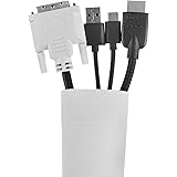 Amazon Basics Wire Cable Management Sleeve Cover - Velcro, 60-Inch, White