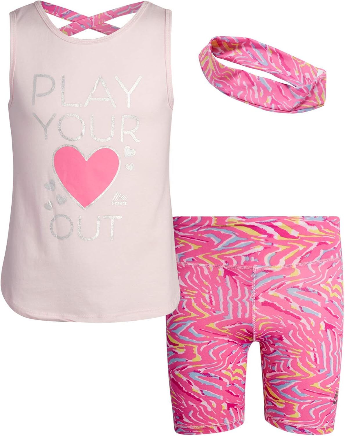 RBX Girls' Active Bike Shorts Set - Short Sleeve T-Shirt and Yoga Gym Shorts: Clothing