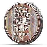 Viking Revolution - Beard Balm - Argan & Jojoba Oils - Styles, Strengthens & Softens - Gifts For Men - Bay Rum - 57 g