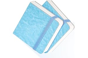 Funto Lot de 2 journaux aquarelle 9,9 x 9,9 cm, 44 pages chacune, 100 % coton pressé à froid, couverture rigide bleue, bande 
