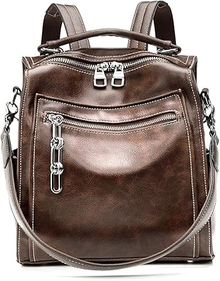 square leather backpack