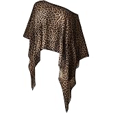 SOLY HUX Women's Plus Size Off Shoulder Blouse Y2k Print Poncho Tops | Asymmetrical, Loose Fit, Going Out, Beach Vacation, Boho, Flowy Top