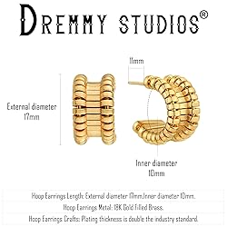 Dremmy Studios Gold Hoops Earrings 14K Gold Filled
