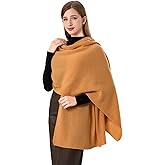HOPETLA Cashmere Wrap Warm Soft Knitted Scarf Stole for Women Airplane Travel Blanket Shawl 87x28 in Extra Large Pashmina