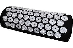 DoroSun Acupressure Massage Pillow Acupuncture Massager for Neck Back Head Pain Relief,Black
