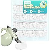 Nicemiya 10 Pack Microfiber Cloth for Handheld Steam Shot, Steam Cleaner Accessories, Reusable Washable Steam Mop Pads Compat