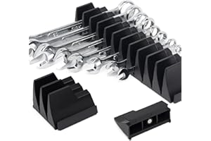 KootesDay Magnetic Wrench Organizers 21-Slot, Tool Holder for Wrench Screwdriver, Customizable Wrench Rack with Caliber Labels, Organize Your Toolbox Like a Pro, Black