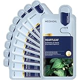 Mediheal Dermaplus Heartleaf Mask (10 Counts) - Daily Vegan Mask for Soothing Skin with Panthenol & Hyaluron, Korean Self Skin Care Sheet Mask