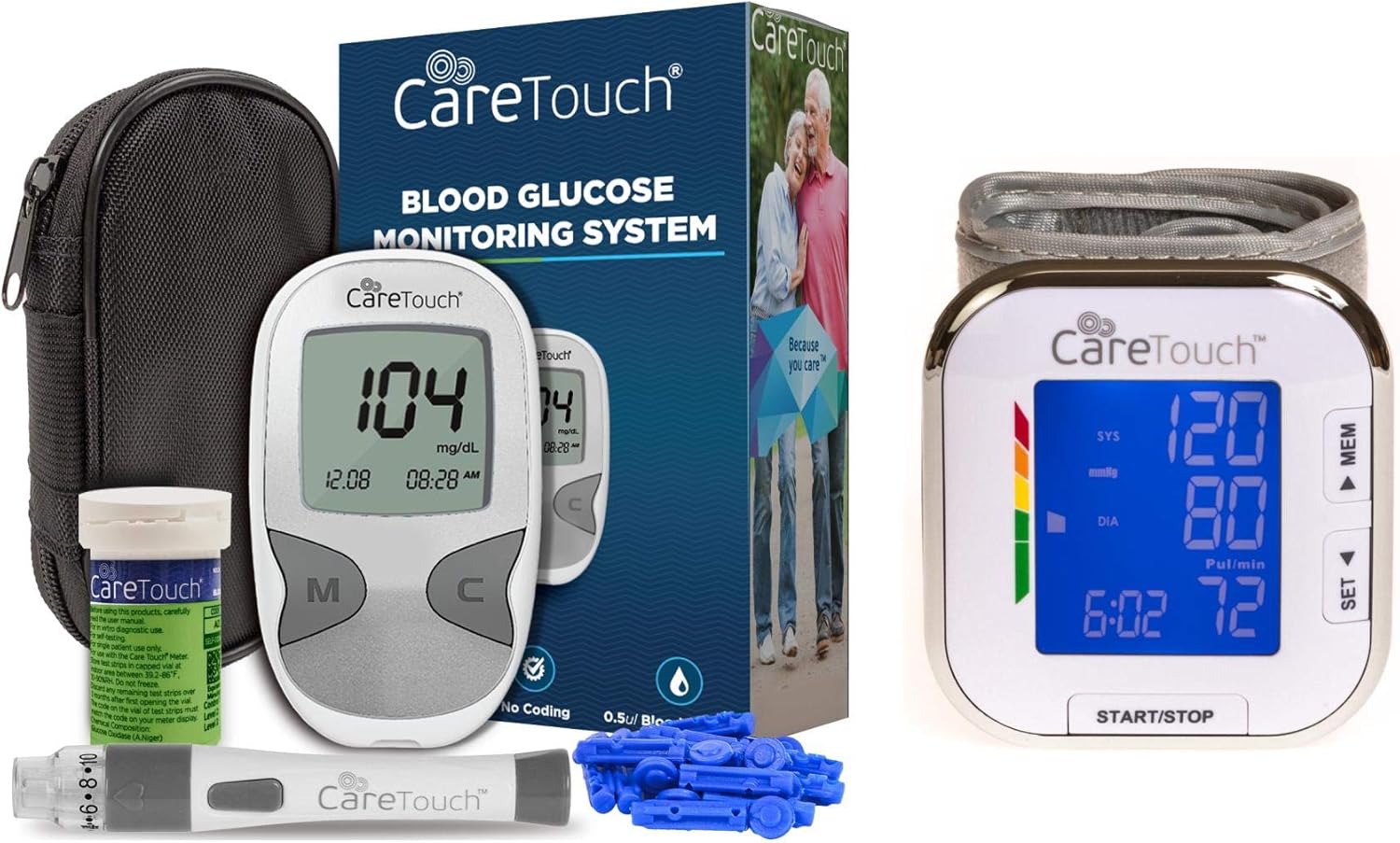 Care Touch Diabetes Testing Kit (50 Strips) Bundle with