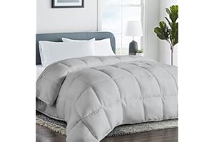 COHOME Quilted Queen Size Comforter - All-Season Down Alternative Duvet Insert - Luxury Hotel Winter Warm Light Grey Comforte