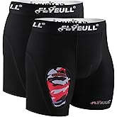 FLYBULL 2-Pack Boys Cup Underwear Youth Boxer Briefs with 1 Protective Athletic Cup for Baseball, Football, Lacrosse