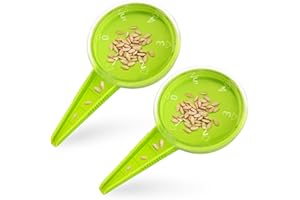 Milifox 2 Pack Seed Dispensers, Hand Seed Sower Planter Tools, Adjustable Plant Flower Sowing Dispenser, Hand Dibber Garden T