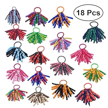 Amazon Com Lurrose 18pcs Korker Ribbon Hair Bows Multicolor