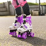 Osprey Kids Quad Skates Adjustable Sizing Purple 4 Wheel Safety Straps view 2