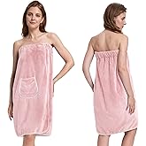 PJGGZ Towel Wrap for Women, Three Adjust Clasps Closure Bath Wraps After Shower Spa Sauna Bathrobe(Available in Plus Size)