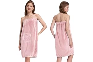 PJGGZ Towel Wrap for Women, Three Adjust Clasps Closure Bath Wraps After Shower Spa Sauna Bathrobe(Available in Plus Size)