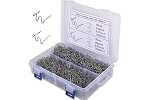 HGNVGZ Plastic Welder Staples with Storage Box,6 Kinds of Hot Staples for All Cars,Plastic Welding Staples for Repair Machine Car Bumpers,Made of Stainless Steel,Plastic Repair Kit Staples (2000)