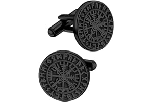 FaithHeart Mens Cufflinks, Norse Viking Tuxedo Shirt Cuff Links, Stainless Steel Cuff Links and Shirt Studs, Gift Box