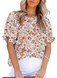 Dokotoo Floral Print Blouses for Women Fashion 2025
