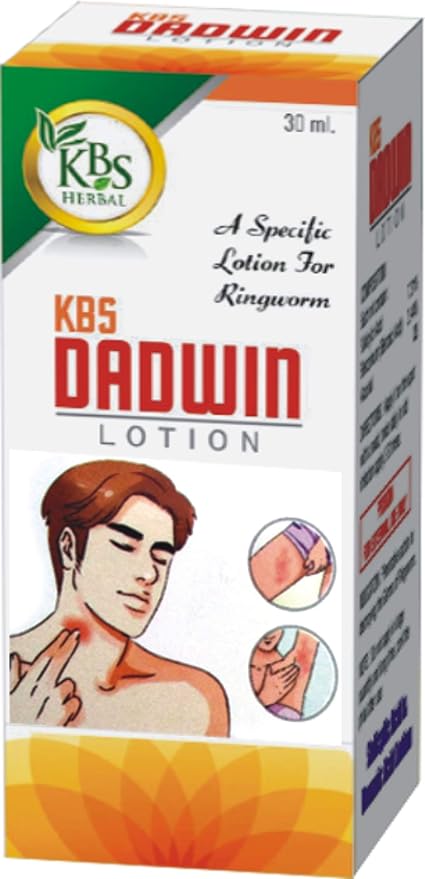 Dadwin Lotion. An ayurvedic medicine for provides you relief from ringworms and bacterial infections. Pack of 30ML
