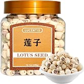 Natural Dried Lotus Seeds Packed 莲子干 14.1 Ounce, 400g, 100% Natural, Dried White Lotus Seeds Lian ZI, 白蓮子 for Herbal Tea Cooking Porridge and Soup Raw Material