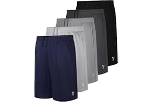 Tuliara 5 Pack Boys Athletic Shorts Youth Kids Basketball Soccer Shorts Quick Dry with Pockets for Outdoor Running Gym