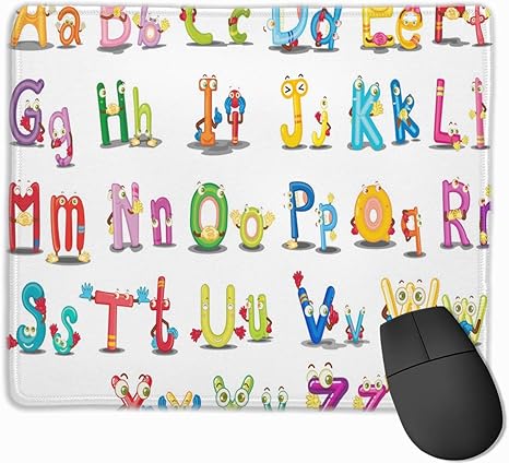 Amazon Co Jp マウスパッド アルファベット 子供用 英語 勉強 アニメ おしゃれ 耐久性が良い 滑り止めゴム底 滑りやすい表面 防水 25 30cm ホーム キッチン