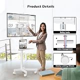 BONTEC Mobile TV Stand on Wheels 23–60in TV Cart with Tilt, 400x400 VESA view 4