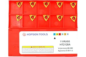 HOPSON TOOLS CDBP 11IR A55/11ER A55 CNC Lathe Indexable Threading Carbide Insert Blade, 10 PCS