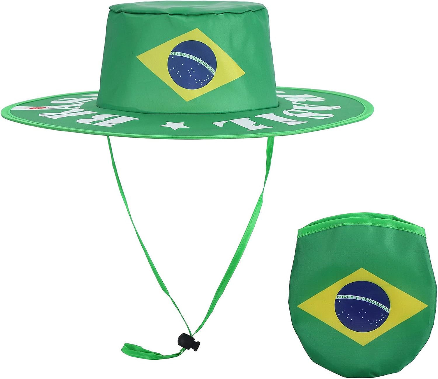 Amazon.com: BEEN THERE BRAND Brazil Flag Twist & Fold Hat with Carry