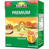 Tata Tea Premium Black Tea, Rich &amp; Aromatic Indian Tea Blend, Desh Ka Anokha Swad, Export Pack, 450g (15.87 oz)