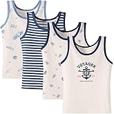 Hbhpov 2-10 Years Boys Vest Kids Tank Tops Cotton Shirt Sleeveless Soft Breathable Toddler Children Undershirts 4 Pack