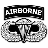 Basic Parachutist Jump Wings with Airborne Tab Stickers (Paratrooper Parachute Logo Vinyl Decal Cars, Trucks, Laptop (4 x 5 inch) U.S. Army Licensed