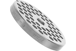 Toyvian Stainless Steel 12# Meat Grinder Replacement Plate with 6Mm Holes for Home Use Meat Mincers Kitchen