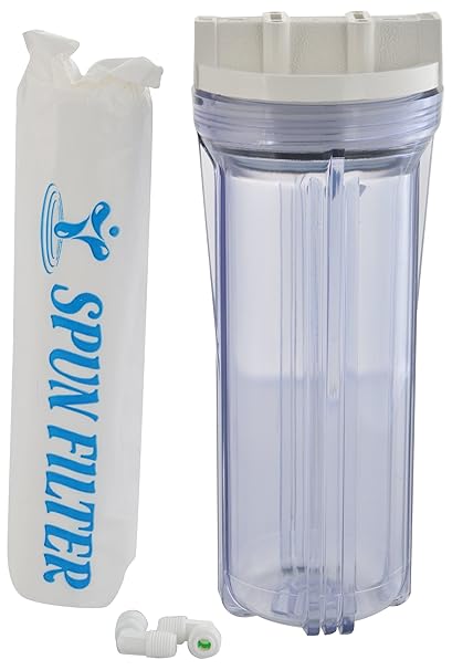 M & M Mars Transparent Pre Filter Housing+Premium Spun+Connector Useful For Ken And All Kind Of R.O. And U.V. Purifiers